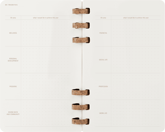 Life Planner 2025 L 12 mesi, Spirale, Nero - Side view