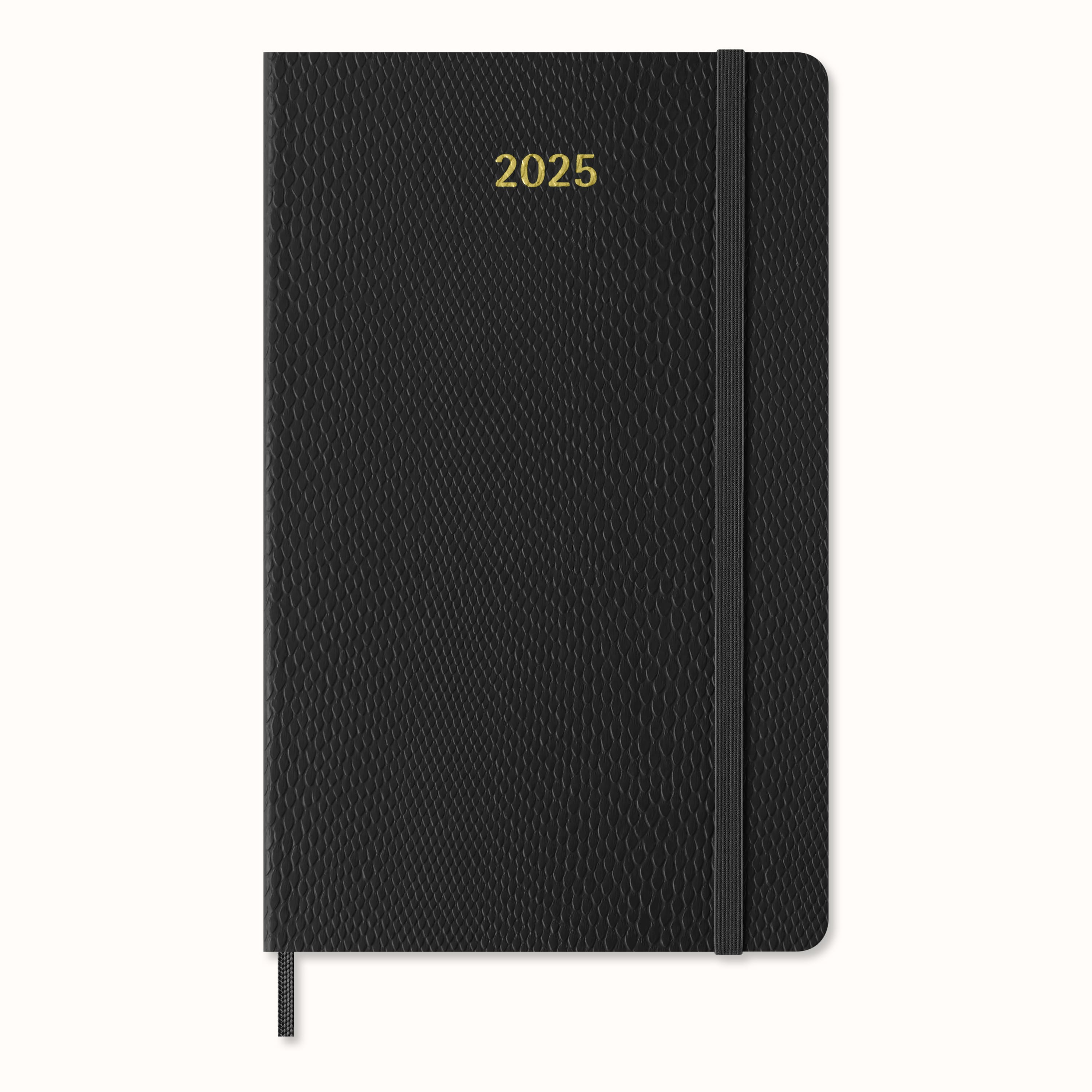 Precious & Ethical Diary 2025 Weekly, 12Month, Vegan Cover Black