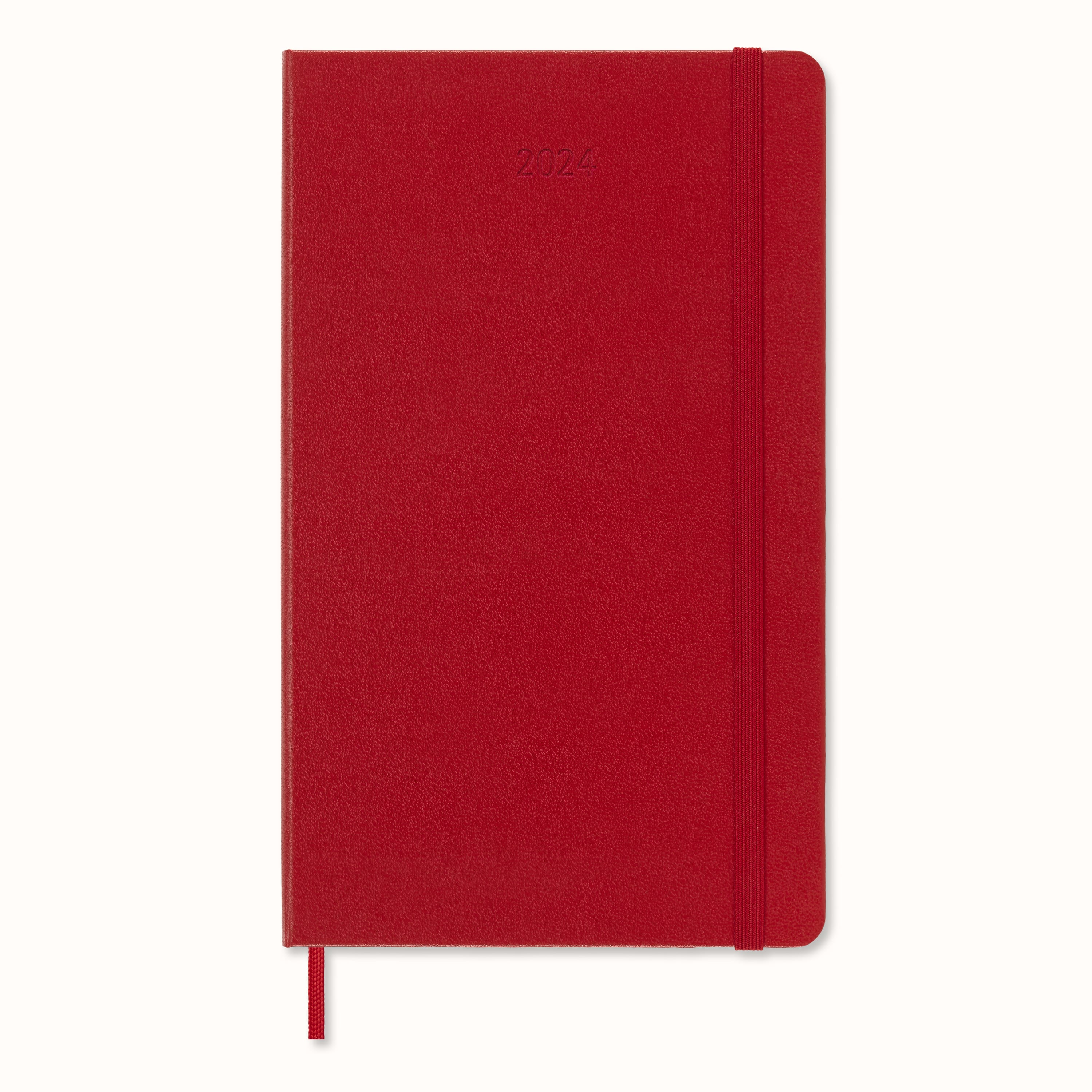 Moleskine agenda semainier de poche 2024 couverture souple - rouge écarlate