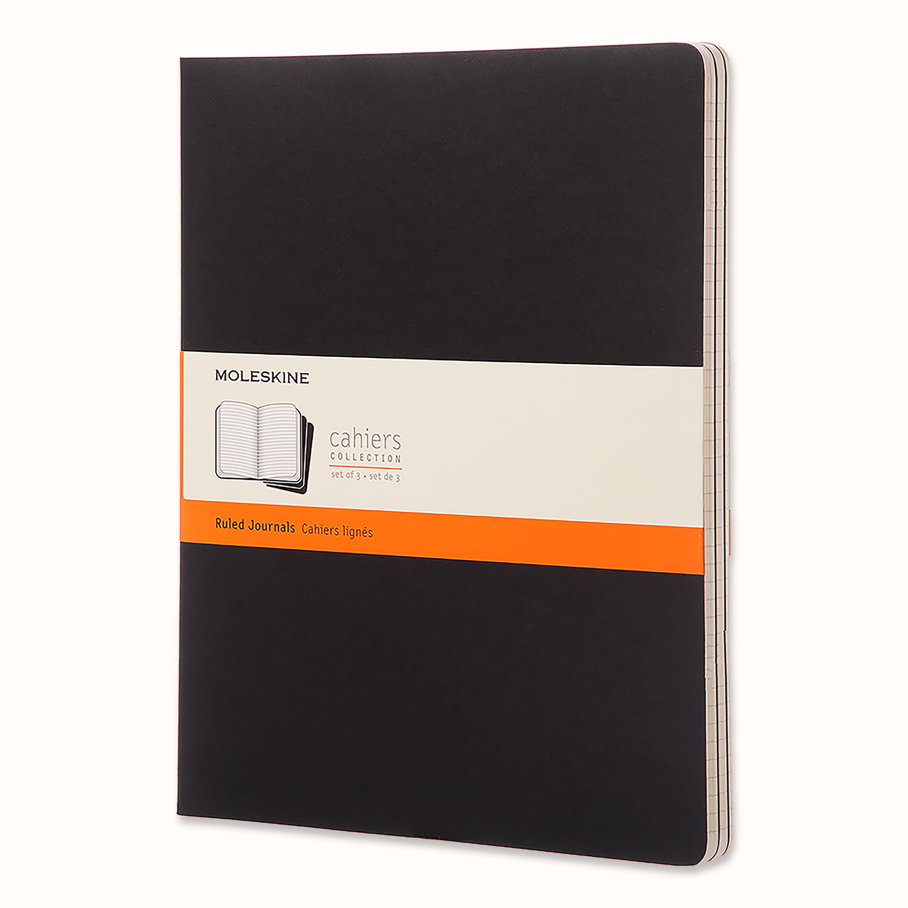 Moleskine Cahier Journals Notebooks L black spotted 3 pcs - QP319