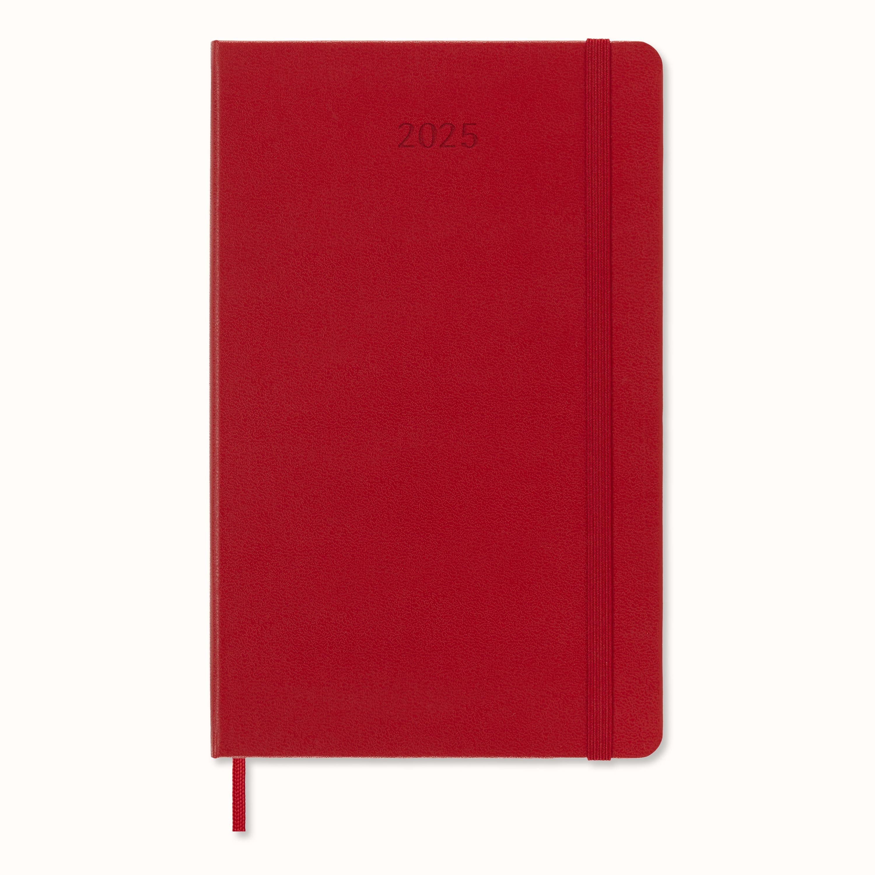 Classic Diary 2025 Large Daily, hard cover, 12 months Scarlet Red